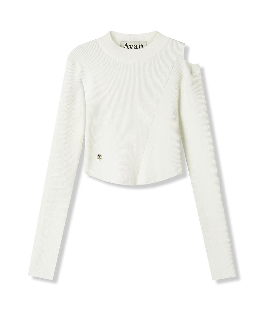 AVANDRESS Tati Hole Round Knit Ivory