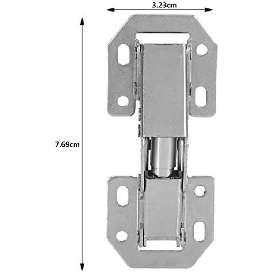 10PCS Cabinet Hinges, 90 Degree 3 Inch Stainless Steel Soft Closing Door Hinge No-Drilling Hole Cabinet Hinge Bridge Shaped Spring Full Overlay