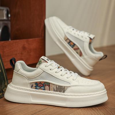 25 neue erhöhende Herrenschuhe Sommer atmungsaktive Canvas Board Schuhe Herren Plateau Nischendesign Sport und Freizeit weiße Schuhe