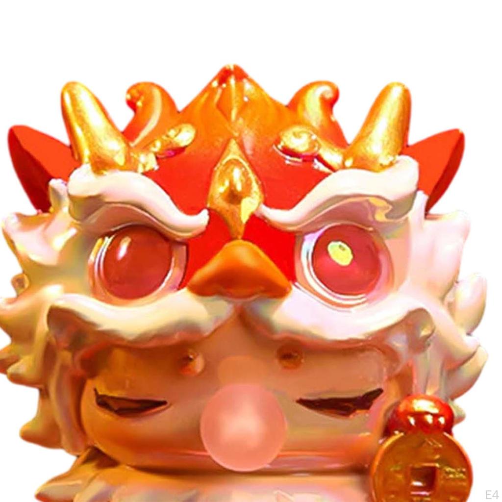 Drakminiatyrskulptur - Elegant skrivbordsaccent för heminredning