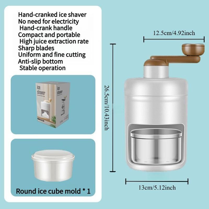 1PC Hand Crank Ice Shaver, Cotton Ice Fruit Shake Smoothie Machine, Household Ice Cube Ice Crusher, Salmon Seafood Fresh-keeping Ice