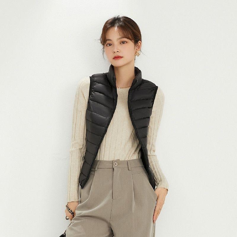Autumn and Winter New Light Down Jacket Women's Casual Down Vest Fashion Vest Stand-up Collar Vest Thin Vest Jacket