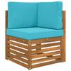 Outdoor Sofa Cushions 3 Pcs Turquoise Polyester