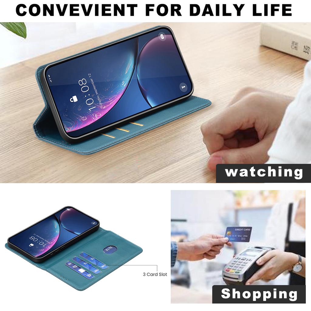 For Motorola Moto G56 5G Leather Case BINFEN COLOR BF18 Phone Stand Cover with Card Slots