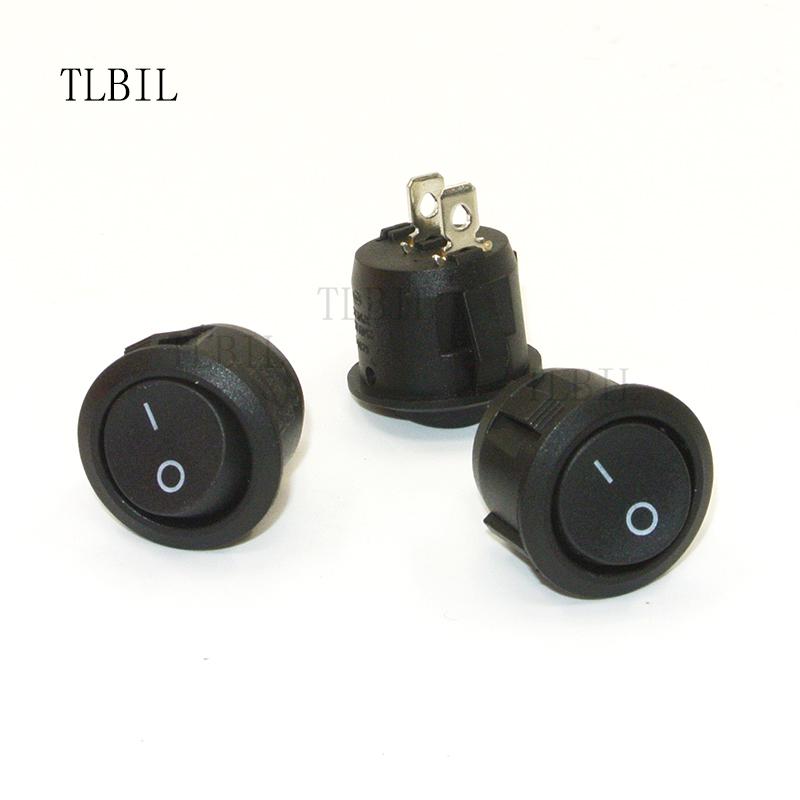 5PCS ON-OFF SPST Small Round Boat Rocker Switch Waterproof Coat 2-PIN Black Mini 5PCS ON-OFF SPST Small Round Boat Rocker Switch Waterproof Coat 2-PIN Black Mini