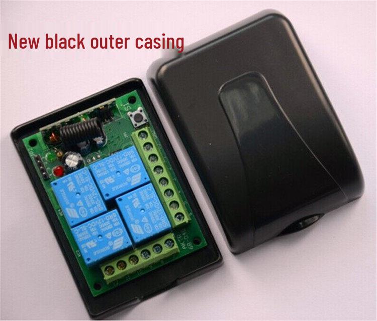 DC12V 4-Channel Remote Control Switch + Long-Range 4-Button Remote for Electric Gate Barrier/Circuit Breaker