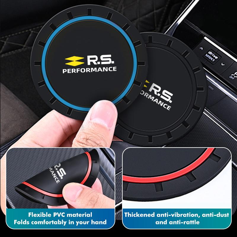 2pcs Silica Gel Car Coaster Water Cup Holder Anti Slip Pad Mat For Renault Dacia Duster Megan Zoe Scenic Koleos Fluence Sandero WW9