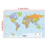 World Map Poster with Country Name Wall Art Decorative Painting Travel School Supplies Classroom Home Decor No Framed