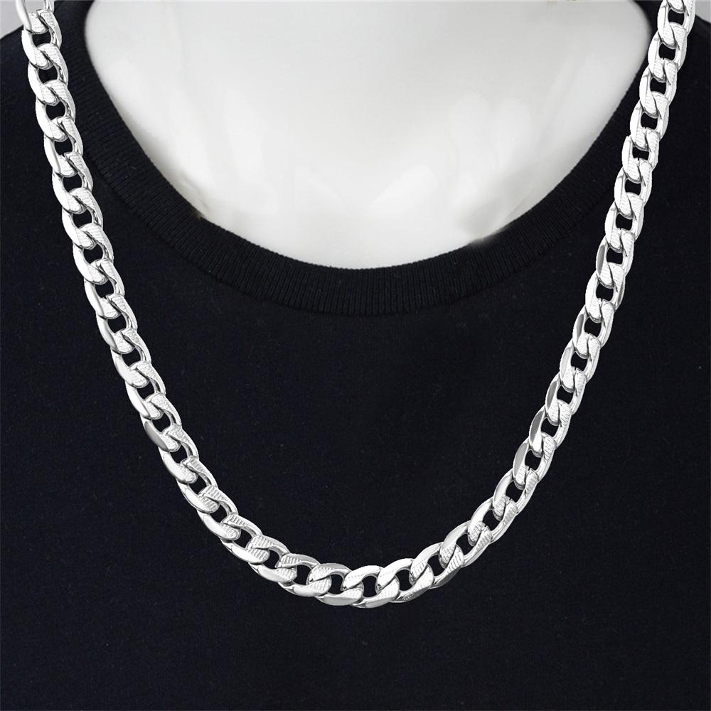 Hip Hop Cuban Link Chains 8mm Silver Gold Color Stainless Steel Embossing Chain Necklaces For Men Women Vintage Jewelry Gift