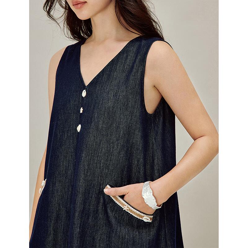 INMAN Fresh Shell Denim A-line Dress