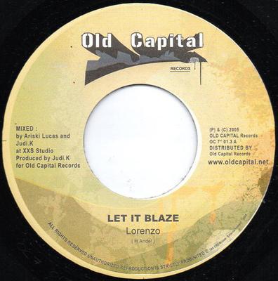 7inch Record LORENZO / RAS MAC BEAN - Let It Blaze / Sell Off NONE Old Capital Rec 2005 France Reggae, Ska & Dub Used