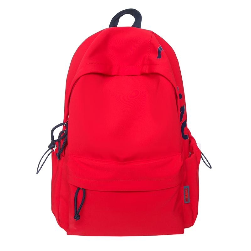 

Fashion Women Backpacks for Teenage Girls Solid Color Female Bookbag Large Capacity Students School Bags Nylon Rucksack Travel червоний