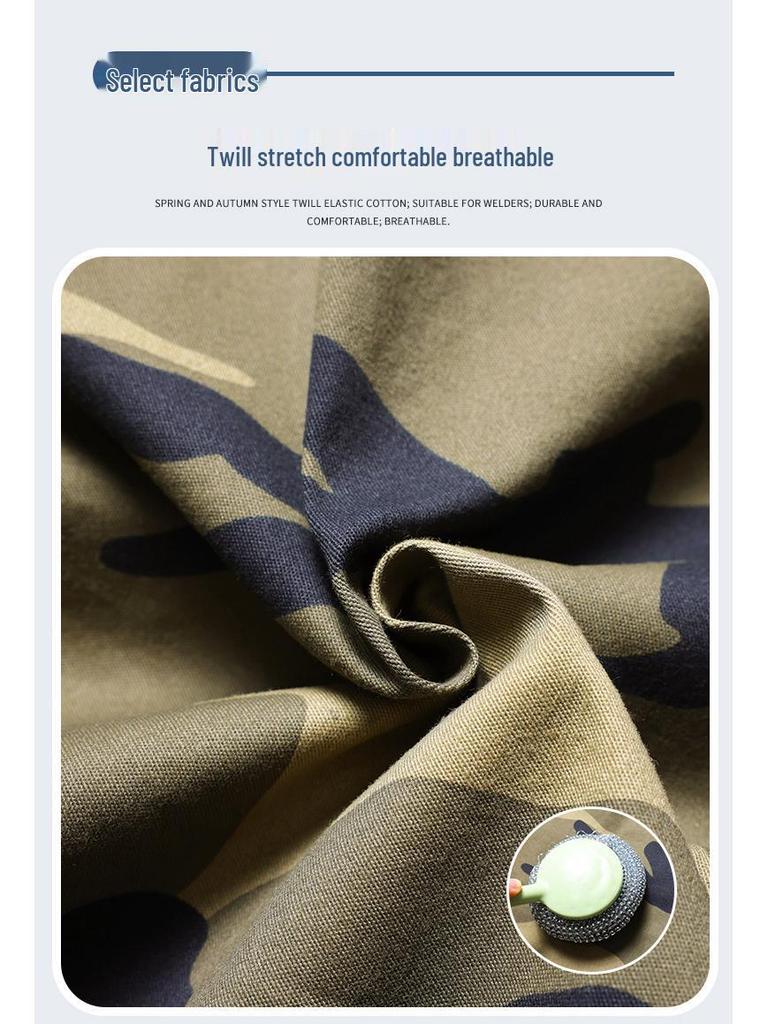 Unisex Camouflage Workwear Set: Durable, Heat-Resistant Cotton Thread for Outdoor, Welding, and Electrician Tasks