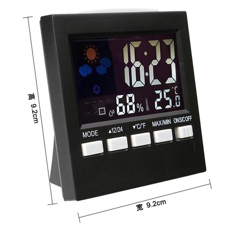 Voice Control LCD Screen Thermometer Clocks Indoor Humidity Monitor Electronic Digital Display Clock