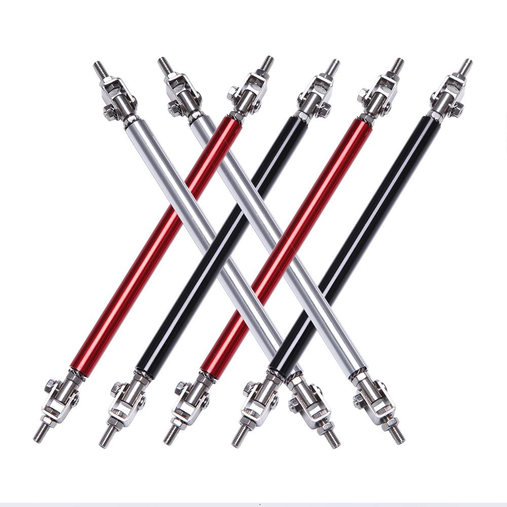 2 BUC Universal Mașină de Curse Față Spate Buza Barei de Protecție Splitter Spoiler Kit Bară de Sprijin Tijă de Tragere Reglabilă 15cm Negru Roșu