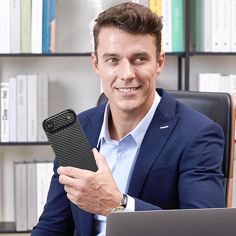 Lightweight Ultra Thin Case for iPhone 17 Pro 0.3mm Carbon Fiber Pattern Matter Case for iPhone 17 Pro Slim Back Cover Bumper