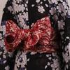 [TOuWA] Half-width Obi (sash), Casual Obi for Women, Adult Size, Year-round Wear, Suitable for Yukata, Lace Pattern, Red.