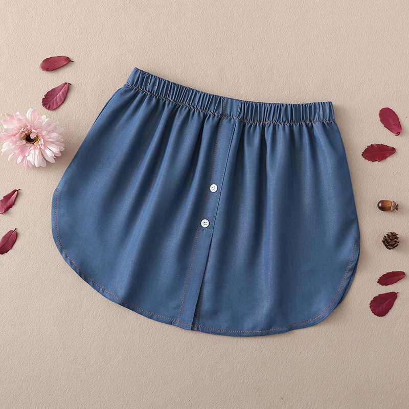 

Women s Slimming Layered Denim Skirt Hem Sweatshirt M (40-55 kg)