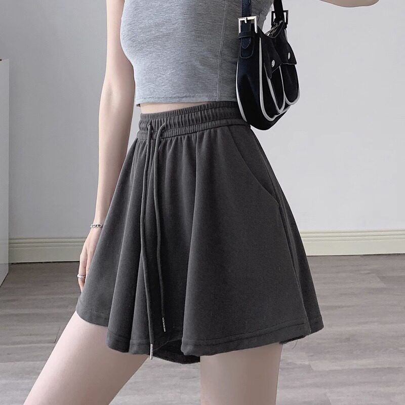 

Women s Summer Shorts for Petite Figures 2026 New High-Waisted A-Line Slimming Plus-Size Five-Point Pants Ballet Pleated Skirt Pants Gray 2XL