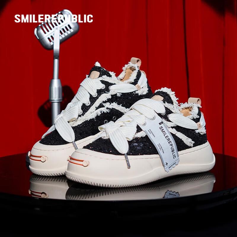Smilerepublic Черные низкие сменные туфли на платформе с улыбкой 39