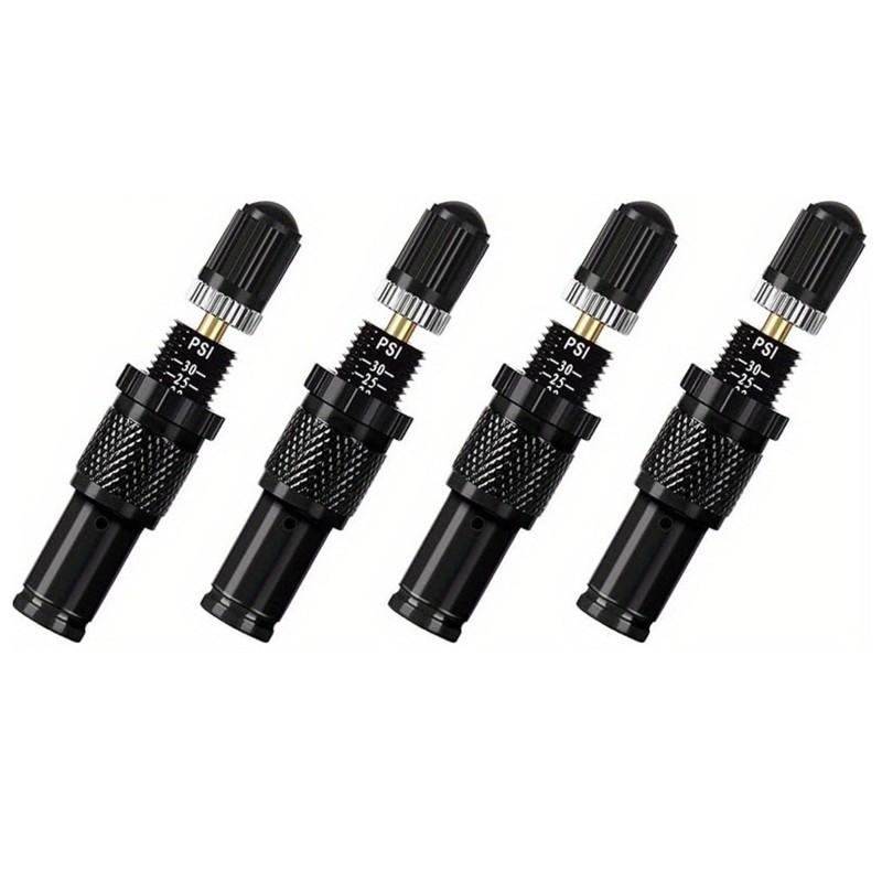 Tire Air Down Tool Auto-Stop Adjustable Deflator Valve Kit For Offroad 4X4 Screw-On Black