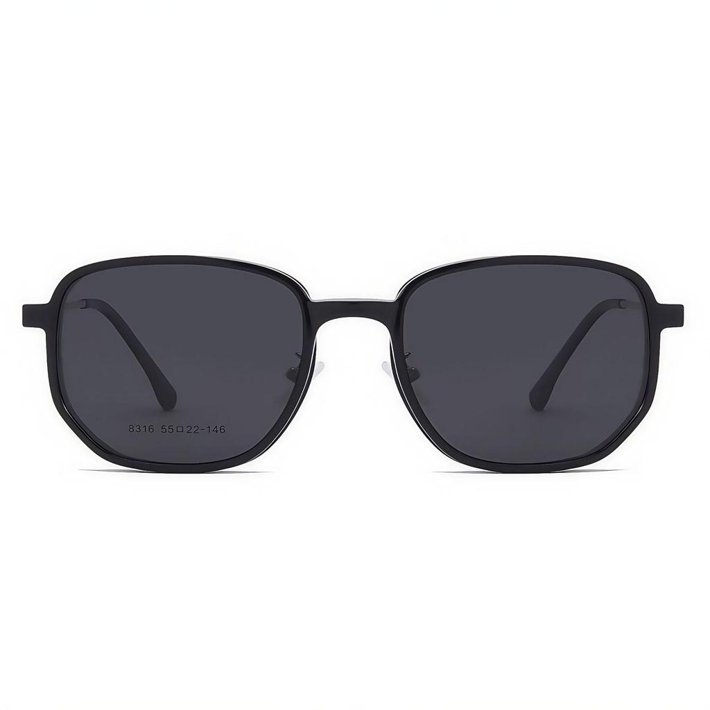 New Model Polarized Sunglasses Set: Magnetic Clip-On Round Frame with Pink & Green Lenses