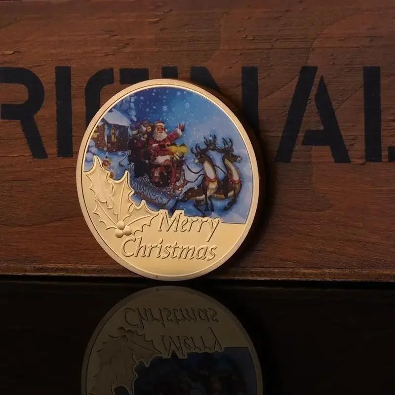 New Colorful European and American Christmas Commemorative Coins