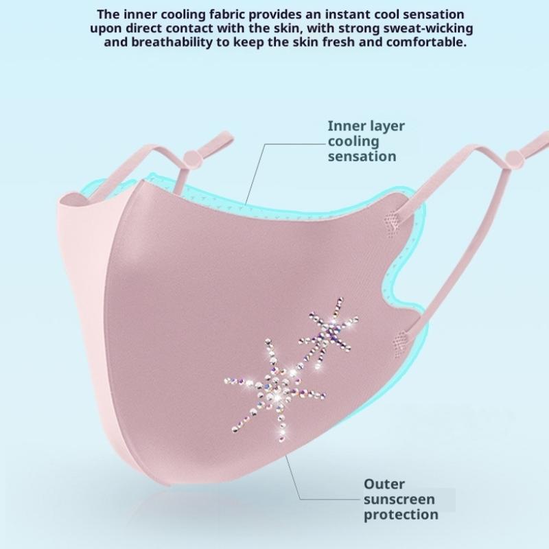 Summer Breathable Ice Silk Mask Anti-Uv Traceless Sunscreen Mask Face Veil Four Seasons Dustproof Riding Face Mask Sunshade