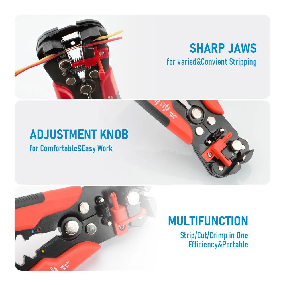 3 In1 Wire Stripper Tools Multitool Pliers Automatic Stripping for AWG 24-10 Cutter Crimping Cable Wire Electrician Repair Tools