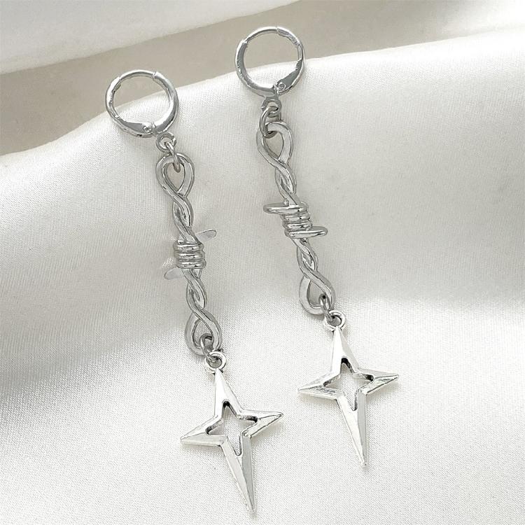 Gothic Inspired Hoop Earrings Star/Thorns Rivet Ear Buckles Fashion Ear Accessories for Theme Gatherings and Event