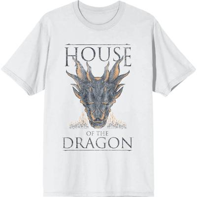 Bioworld House of The Dragon Dragon Head Logo Men's White T-Shirt