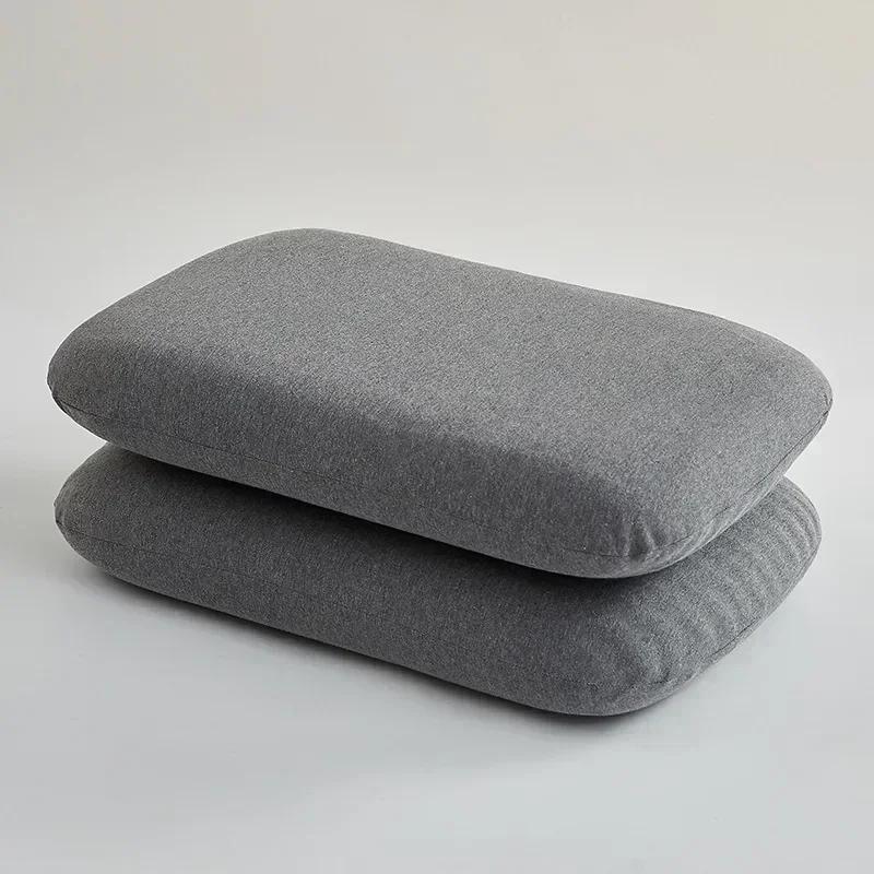 2 Pcs Latex Cake Pillows Medium High Neck Protection cushion for Cervical Spine Pillow Core Pillow Single Student Latex Pillows 60x38x11cm 2pcs темно-серого