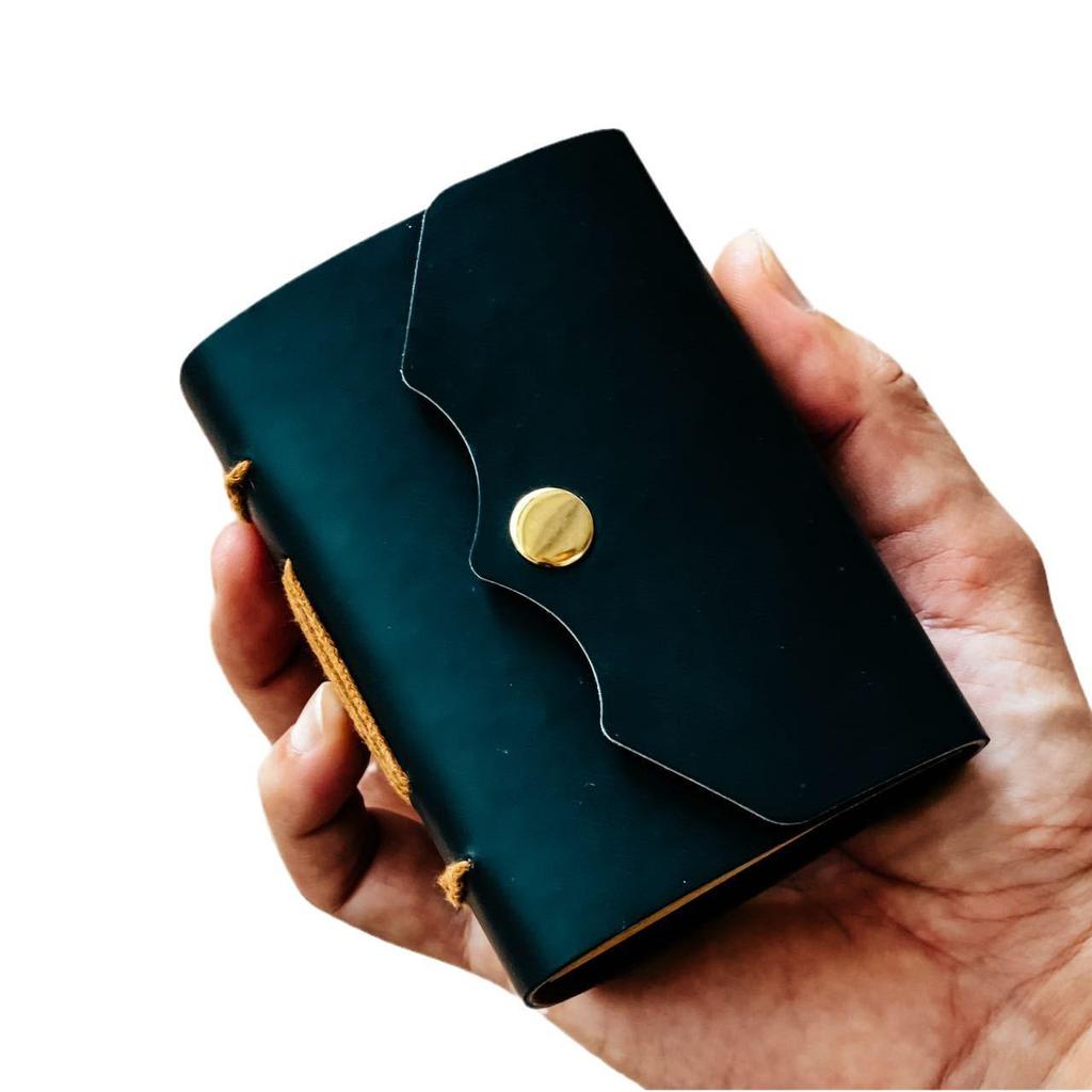 Handmade Leather Travel Journal - Customizable Retro Notebook with Simple Cover