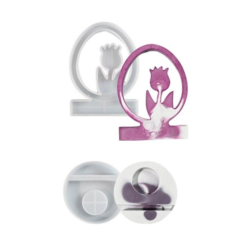 

Rabbit Shape Resin Molds Heart Candlestick Molds with Base for DIY Craft Tealight Candle Holder Room Home Decorations