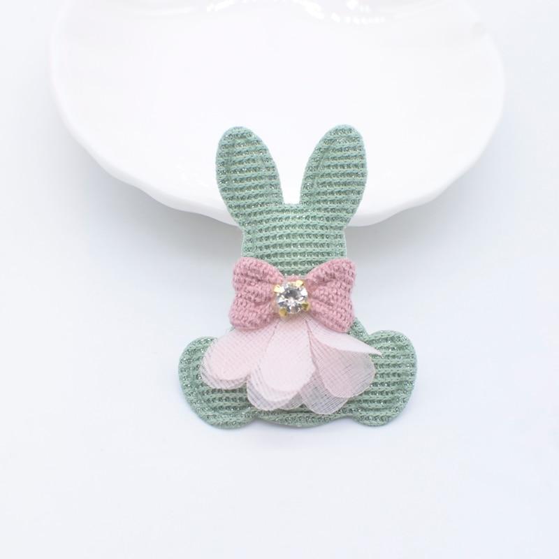 

10 шт. 38*45 мм сетка кролика со стразами и аппликацией для одежды «сделай сам», шляпа, головные уборы, поделки, перчатки, леггинсы, носки, швейные декоративные нашивки зелёный