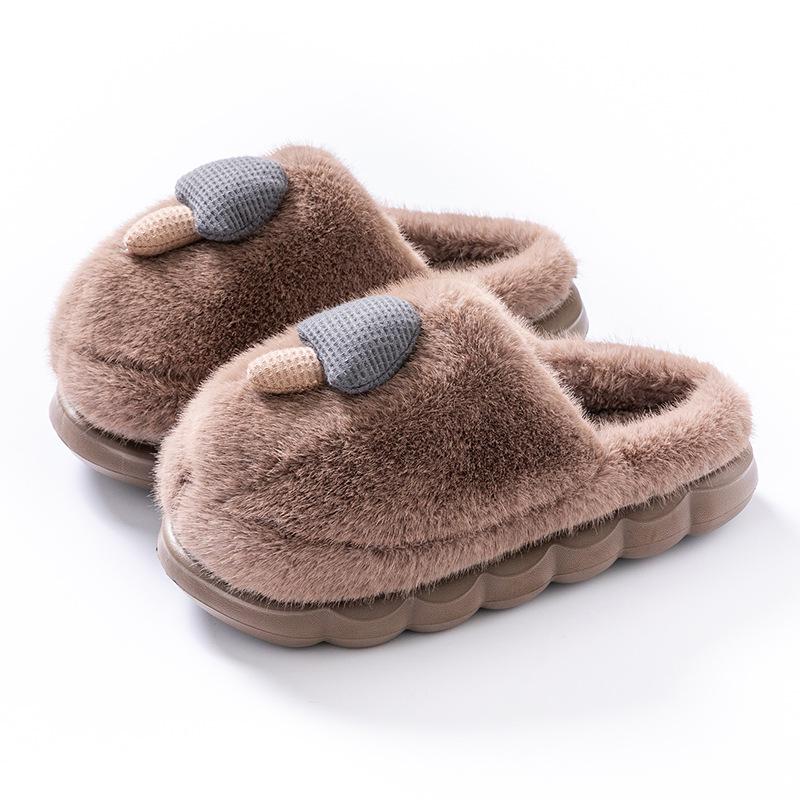 

Милые грибные домашние хлопковые тапочки для осени и зимы, плюшевые, теплые и удобные, на толстой подошве, с наружным мешком для обуви size 44-45 [shoes are 1-2 sizes smaller]