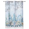 Christmas Winter Snowflake Dwarf Blue Window Curtains Decor Home Bedroom Kitchen Living Room Ornament Xmas Gifts Navidad Curtain Polyester Ideal For