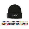 ODM  Fashion  Custom Embroidery Logo Solid Color Acrylic Fiber Warm Winter Knit Beanie Caps
