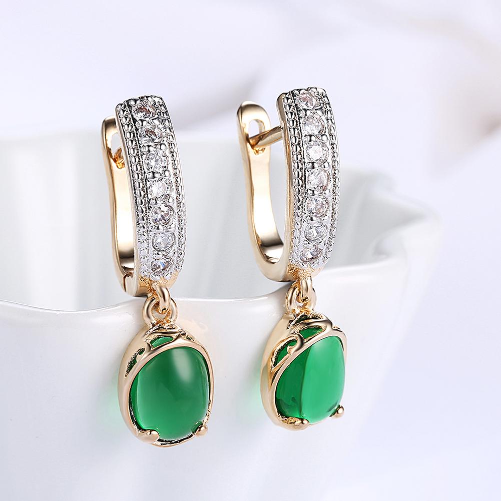 New Korean Trendy Drop-shaped Imitation Green Drop Earrings for Women