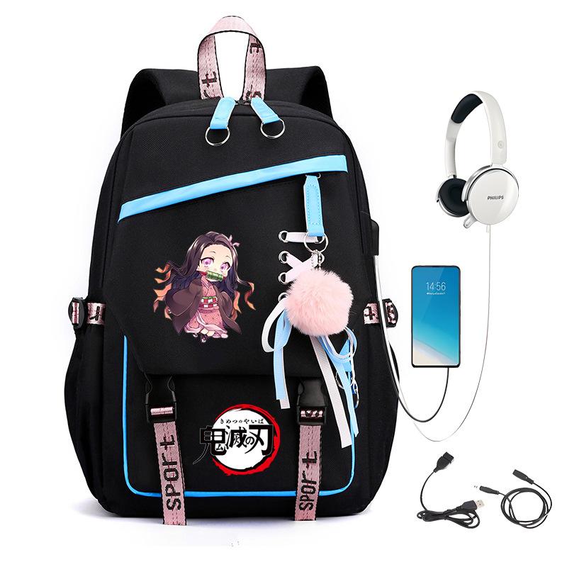 

Japanese campus contrasting color USB multi-function foreign trade children s student schoolbag large capacity ghost extinguishing No specification