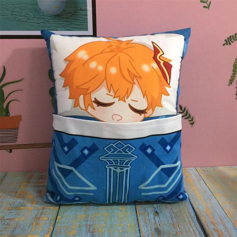 36cm Genshin Impact Quadratisches Kissen Kamisato Ayato Kazuha Shikanoin Heizou Yae Miko Spiel Anime Schlafendes Stofftier Kissen Puppe Spielzeug