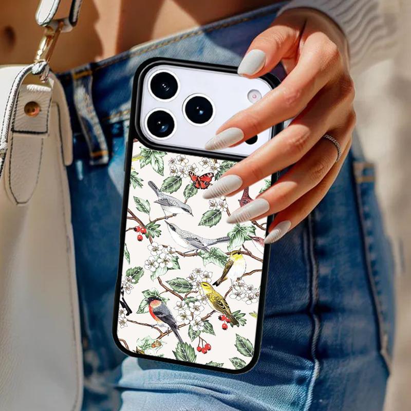 Garden Birds Phone Case For iPhone 17 Air 14 15 13 12 Max Cover For Apple 14 15 16 16e 11 Pro Max Plus Coque