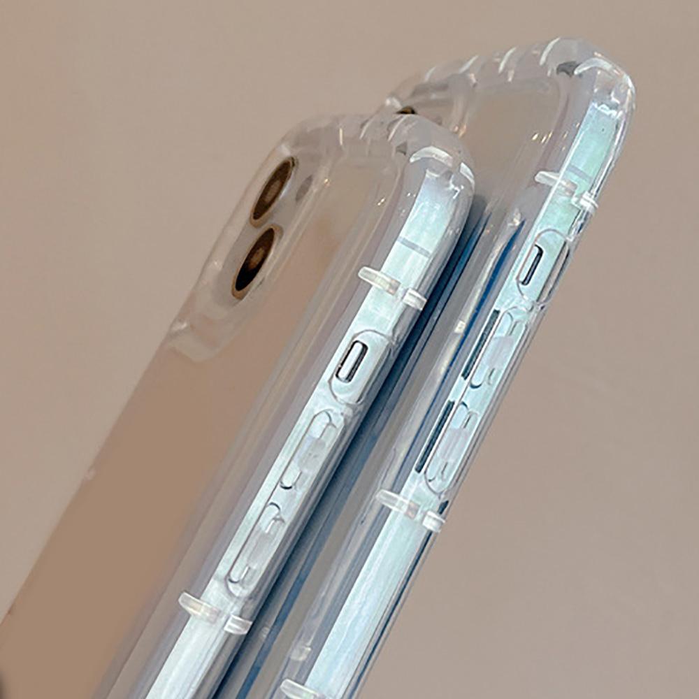 Transparent Airbag Phone Case For iPhone 15 14 13 11 12 Pro Max XR XS X 6 6s 7 8 14 15 Plus SE Silicone Shockproof Bumper Cover