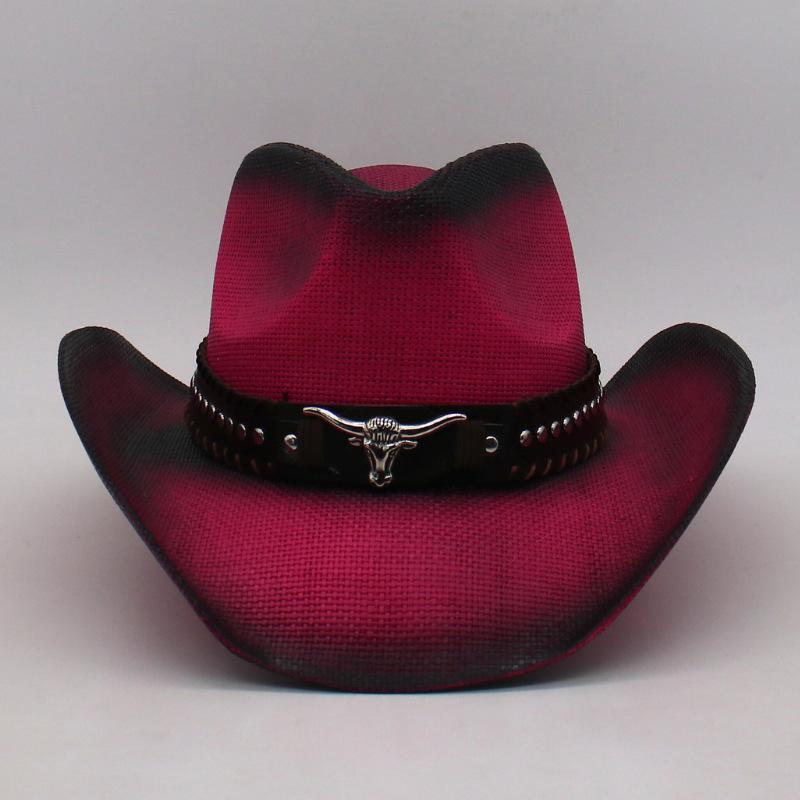Hard Straw Hat Western Cowboy Straw Hat Big Eaves Hat Sunscreen Shade Beach Hat
