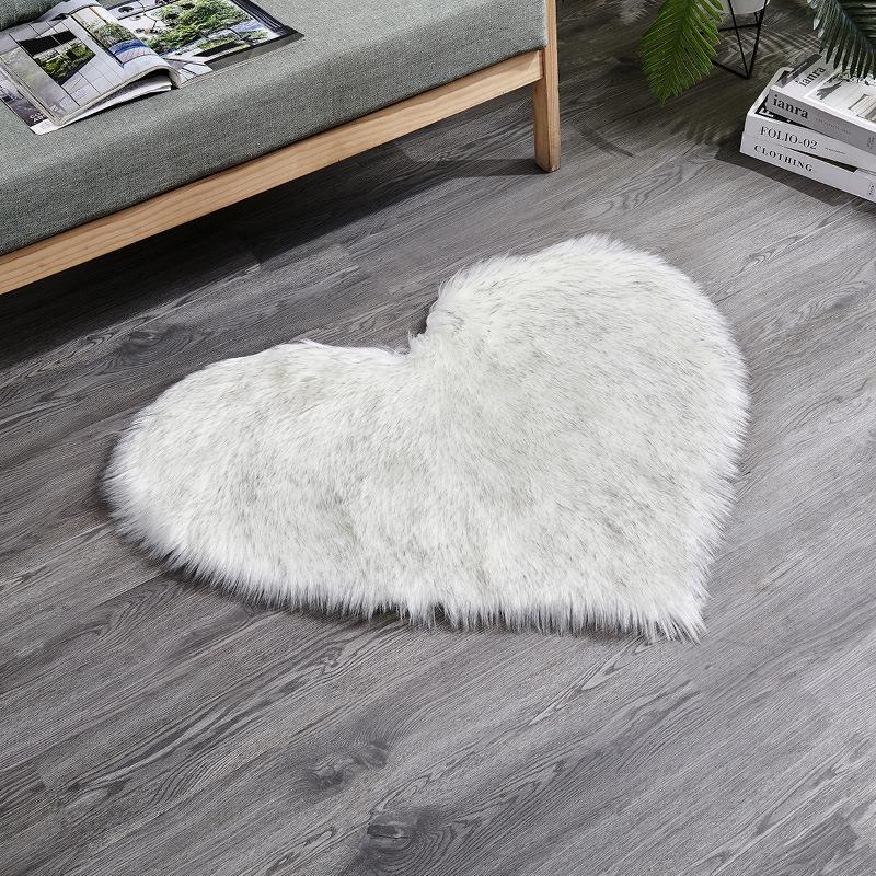 Washable Imitation Wool Plush Floor Mats for Bedroom