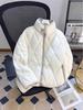 Men's Retro Diamond-Quilted Cotton Jacket - Warm, Loose Fit, Stand Collar Winter Style