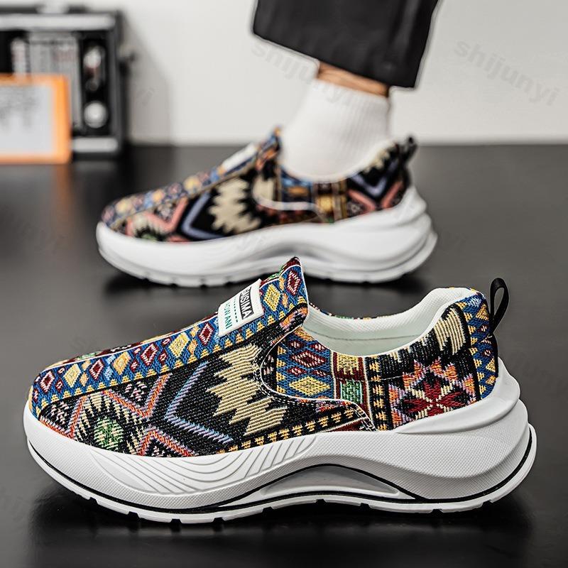 Fashion Men's Shoes 2025 New Spring Floral Cloth Designed Versatile Sports Casual Shoes Fashion Trend Comfortable Lightweight Sneakers