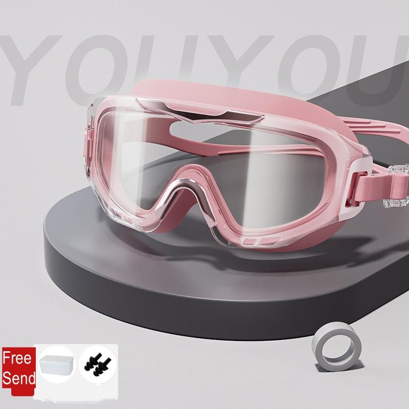 

Мужские и женские противотуманные УФ-защитные очки с большой оправой, регулируемые, профессиональные очки для плавания, кепка с HD-видом, водонепроницаемые пляжные очки, очки EyeWear Other