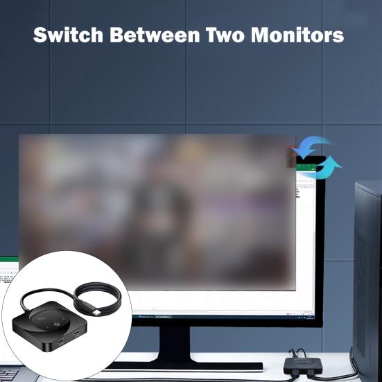 1 Set Bidirectional Switcher 8K@60HZ USB-C KVM Switcher with PD100W Charging 10Gbps Transmission Switcher for Phone Computer