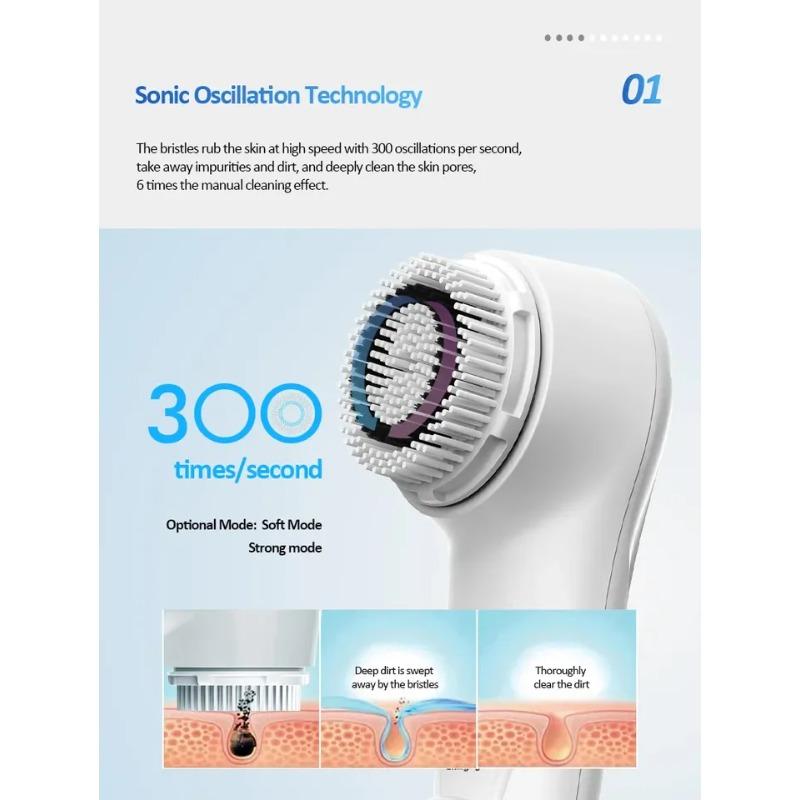 New Ultrasonic Cleansing Brush  Vibrating Face Wash Brush Remove Blackheads From Acne Skin Care Beauty Equipment and Tools